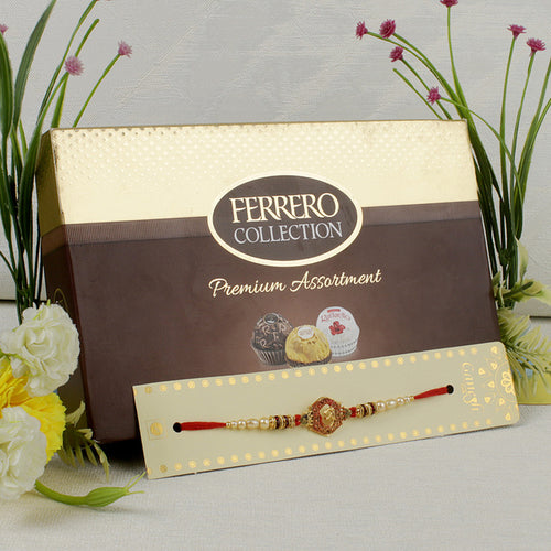 Aum Rakhi with 12PCs Ferrero Rocher - For UK