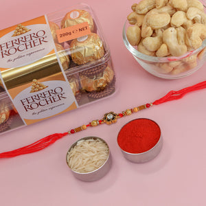 Best Rakhi With Choco Nut Hamper - For New Zealand